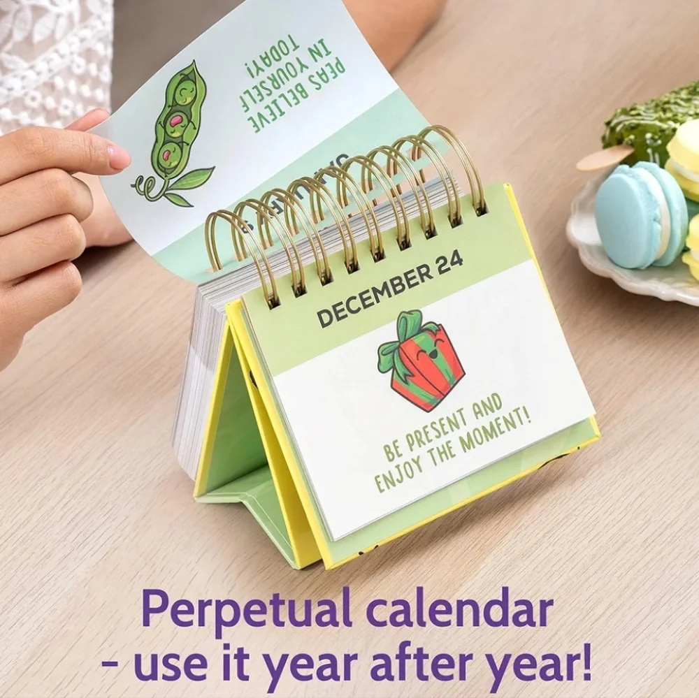 NWT! T MARIE Punny Daily Motivational Perpetural Desk Calendar